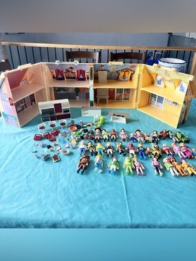 Playmobil - Two Y2K houses with 60+ Assorted Figures and Accessories